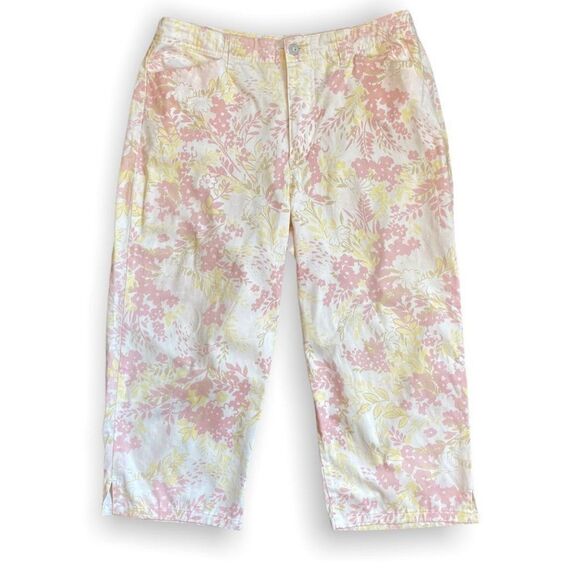 Gloria Vanderbilt Pastel Floral Grandma Core Capris SZ 12 90’s - Picture 1 of 14